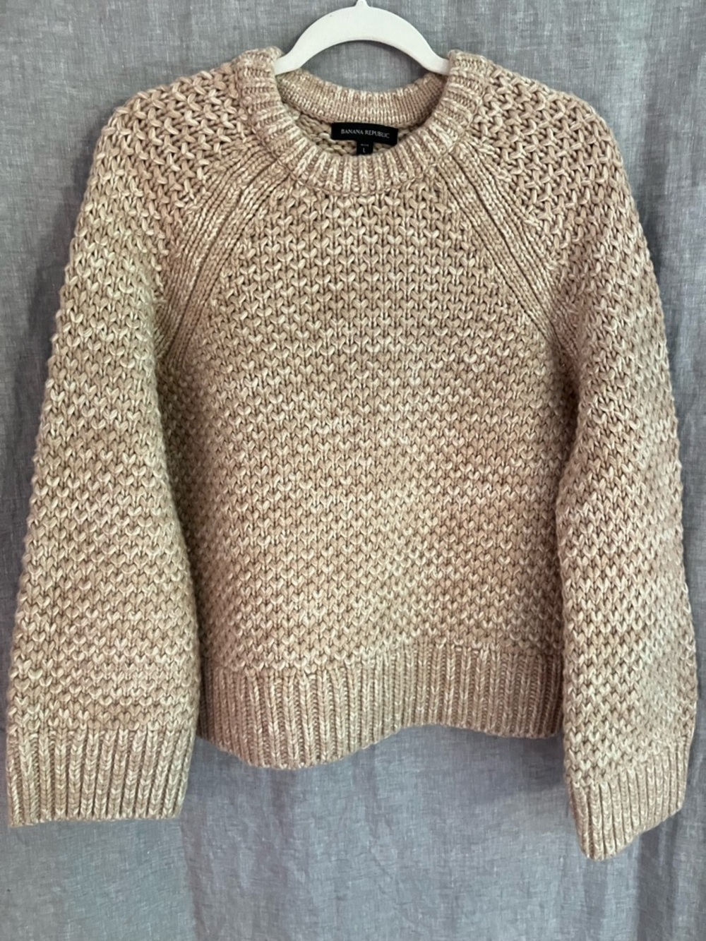 Banana Republic Chunky-Knit Sweater in Caramel Extra Fine Merino Wool